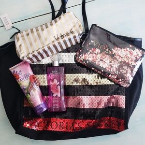 Victoria Secret Sequin tote bag.